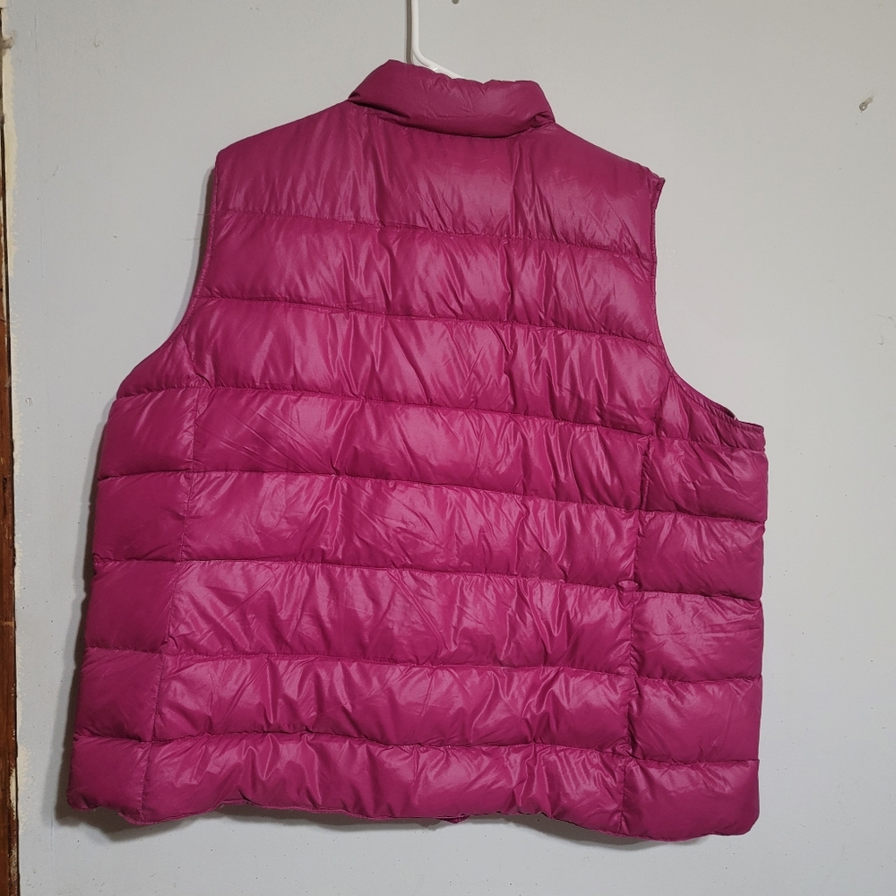 Lands' End Fuchsia Puffer Vest 3X Down 24 26 Pink‎ Magenta - Picture 2 of 5